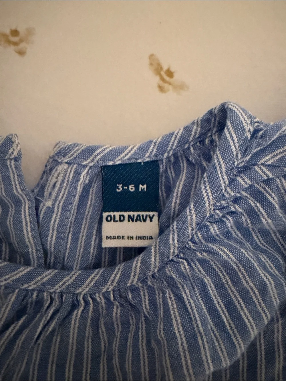 Old Navy Blue & White Striped Puff Sleeve Top with Ruffle Bloomers